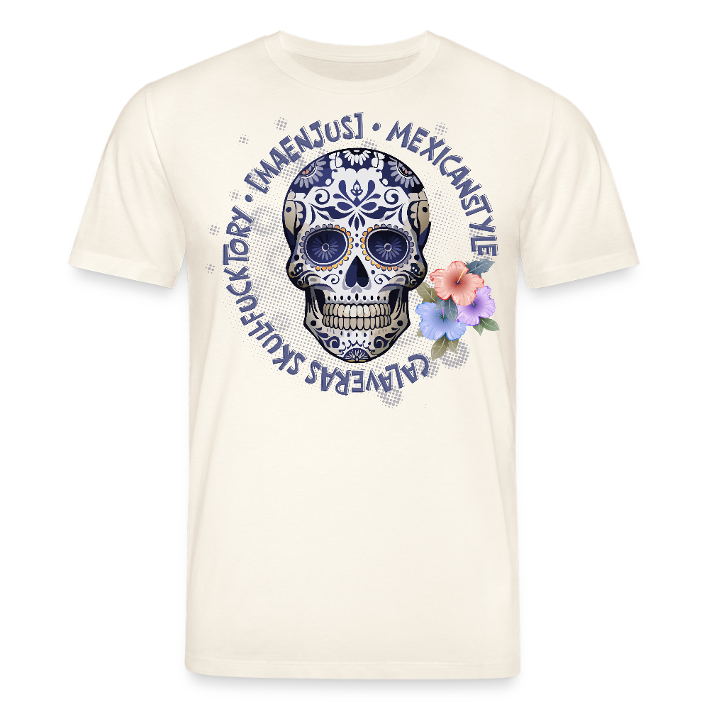 Unisex Bio-T-Shirt mit MAENJUS MEXICANSTYLE PRINT Vorderseite - Naturweiß