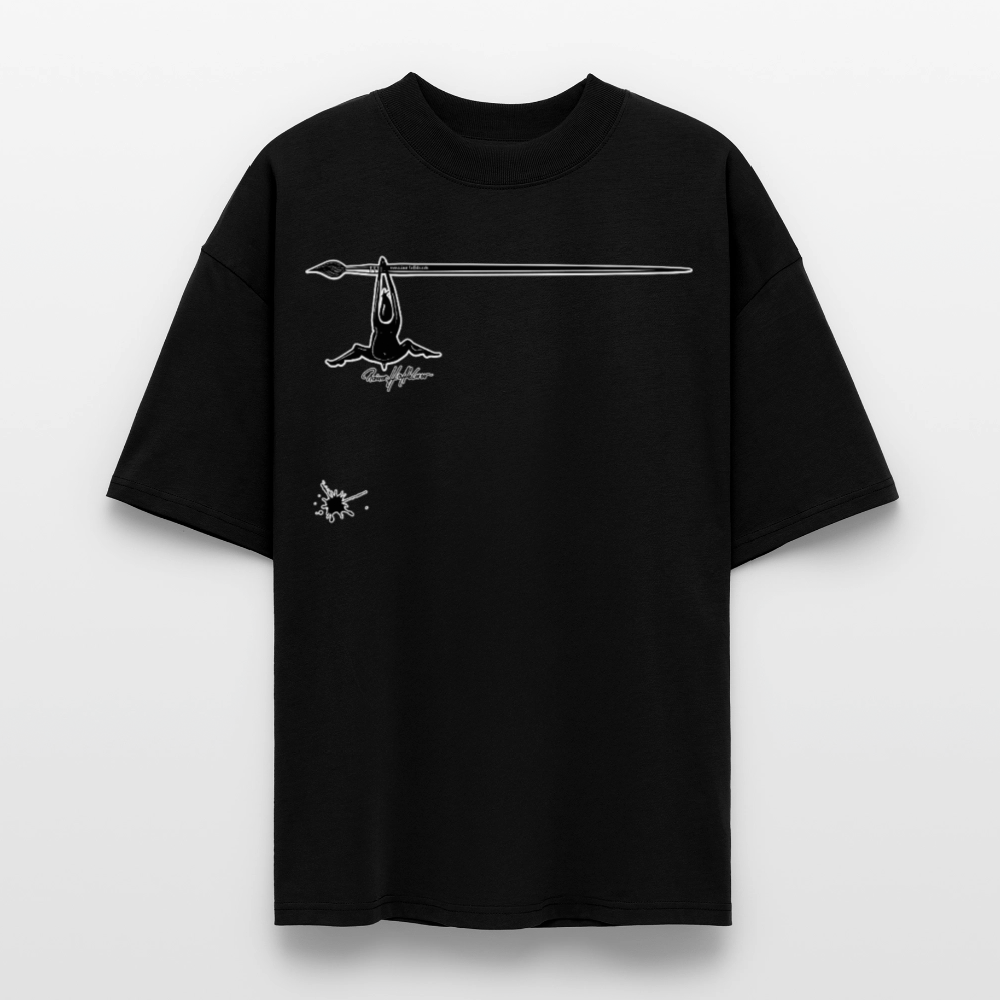 Oversized Unisex T-Shirt mit MÄNNLE PRINT - Schwarz