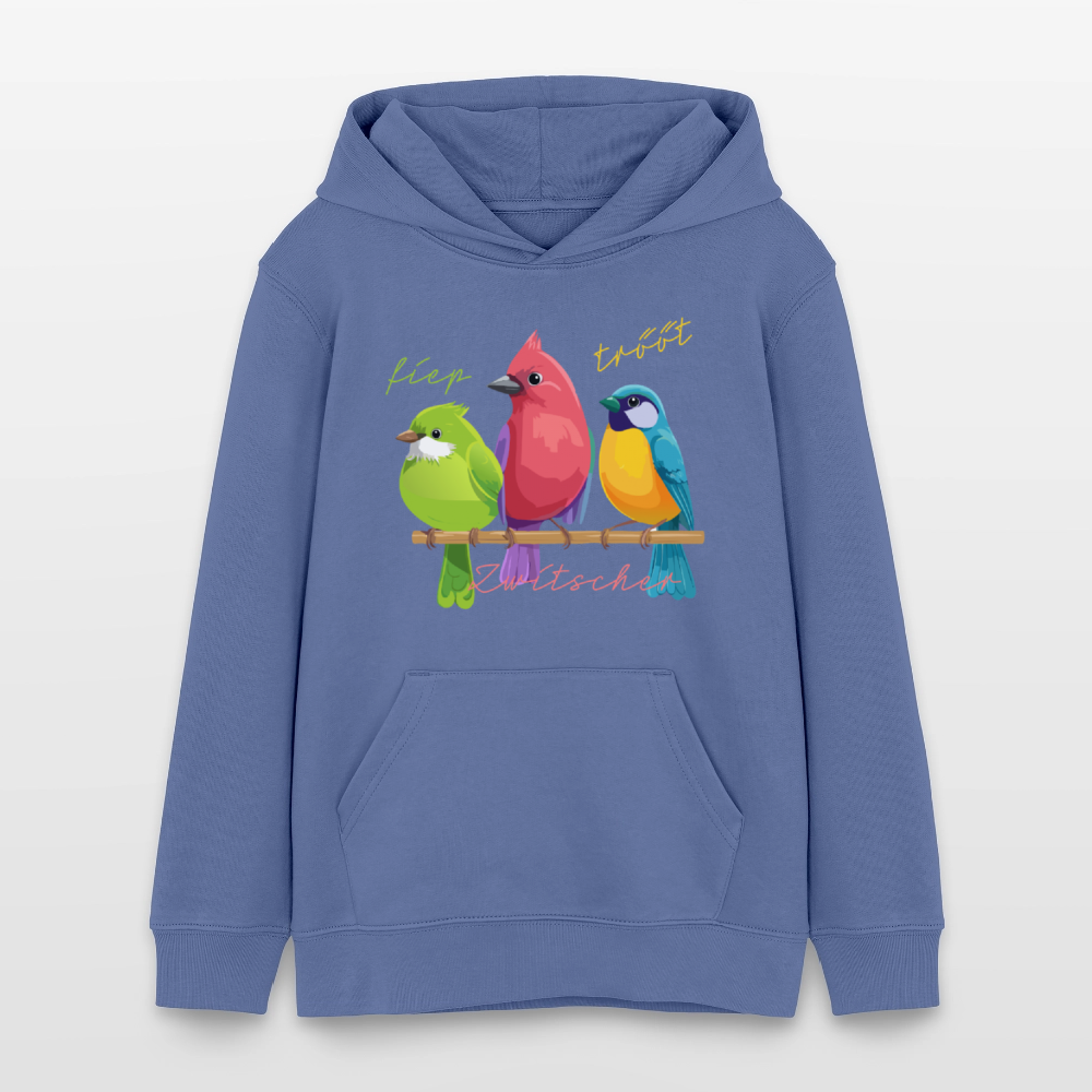 MNJS TEENS Bio-Hoodie mit ZWITSCHERGÄNG PRINT - Blau