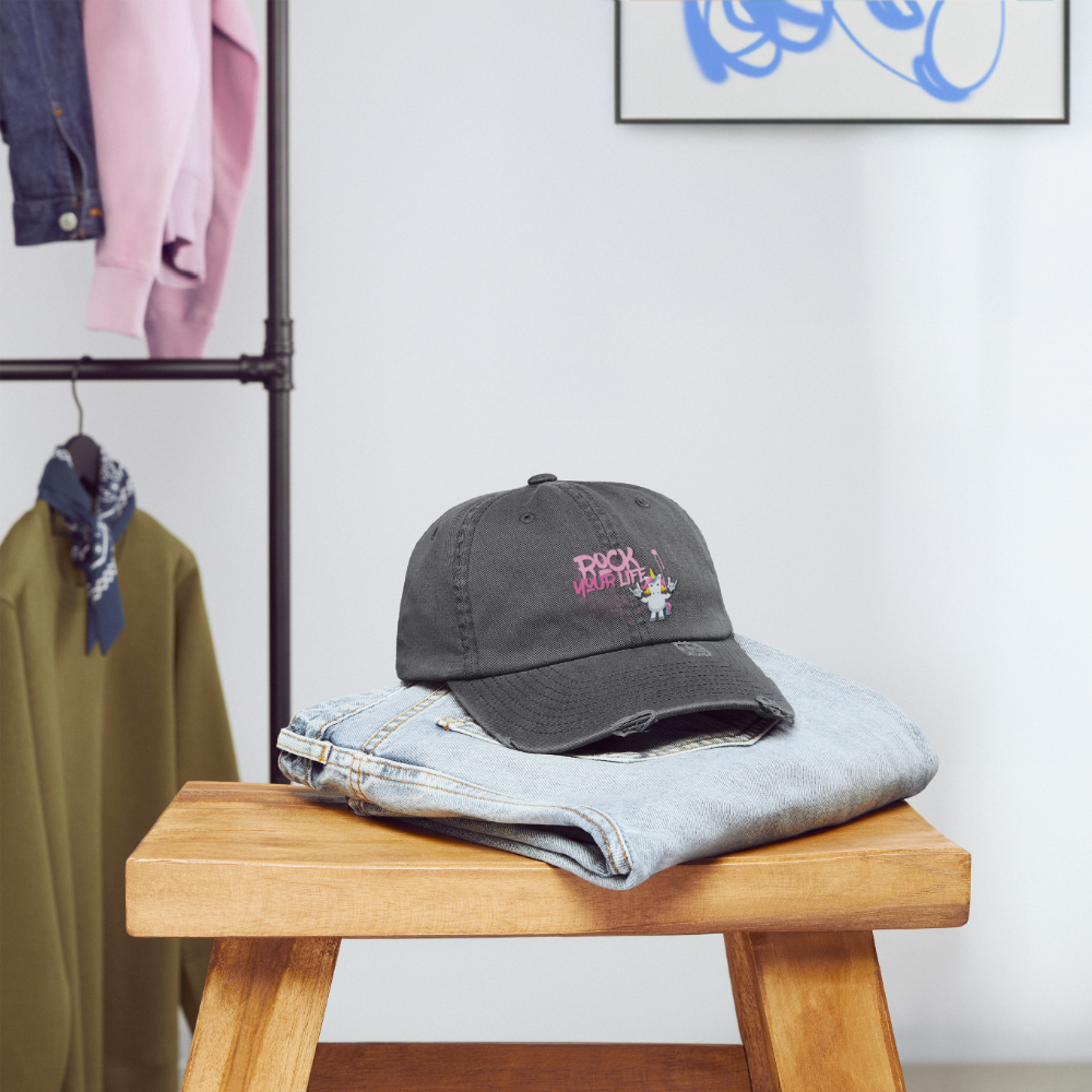 Cap mit ROCK YOUR LIFE PRINT - Dunkelgrau