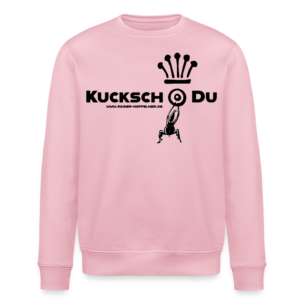 Unisex Bio-Sweatshirt mit KUCKSCH DU PRINT - Hellrosa