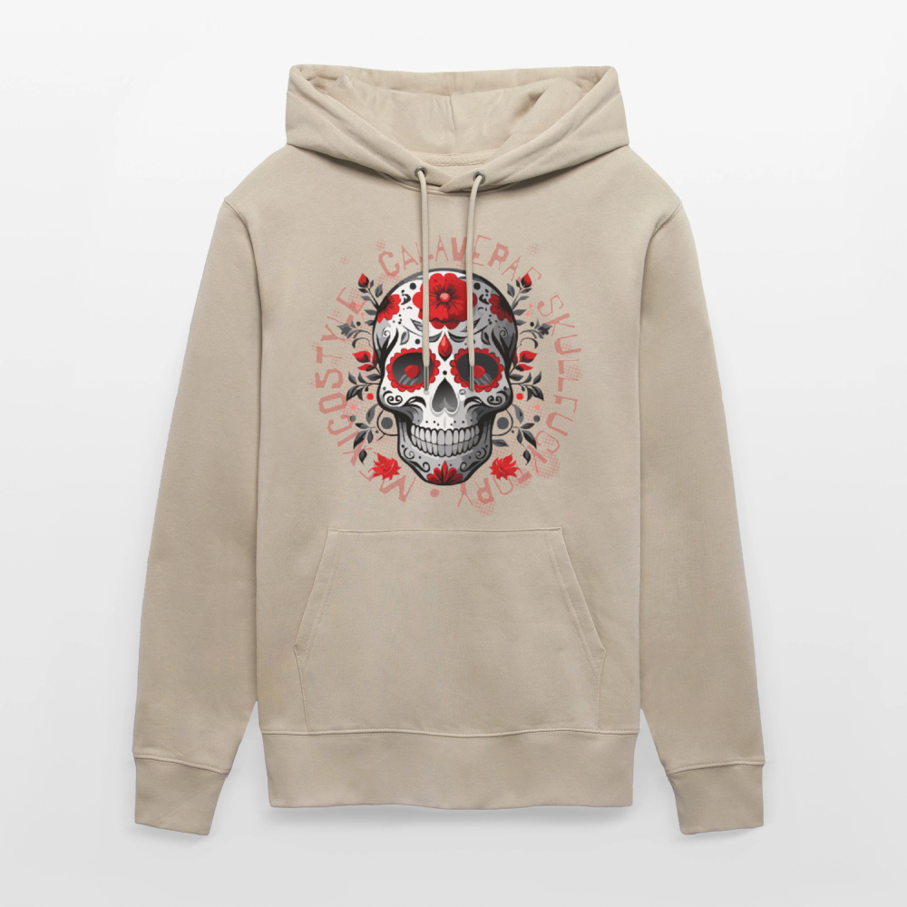 Unisex Hoodie mit CALAVERAS SKULL PRINT - Beige