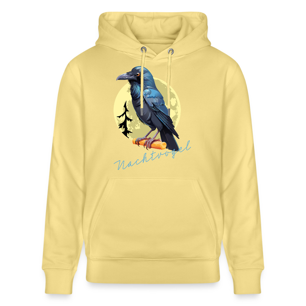 Unisex Hoodie mit NACHTVOGEL PRINT - Gelb Viva