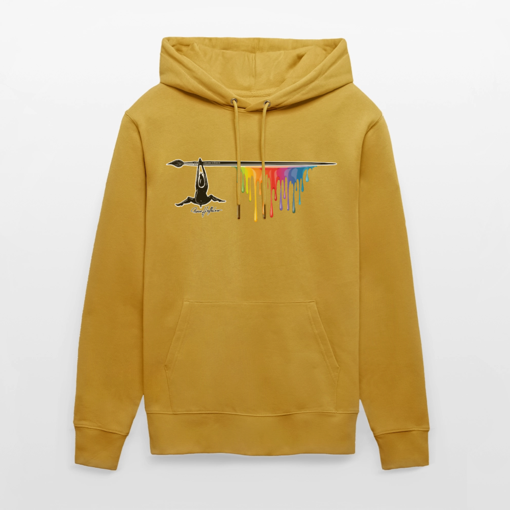 Unisex Hoodie mit TUSCHEMÄNNCHEN PRINT - Ocker