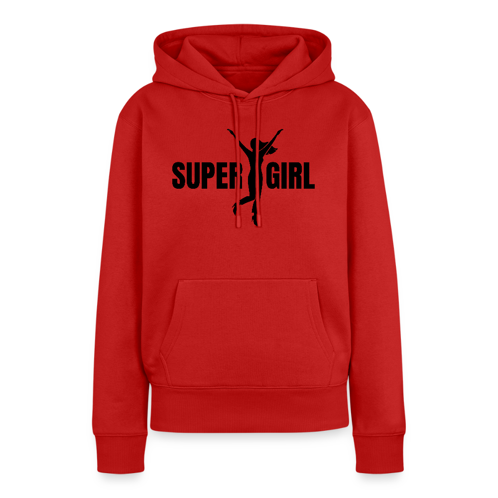 Frauen Premium Hoodie mit SUPERGIRL PRINT - Rot