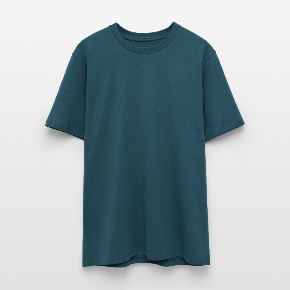Unisex Bio-T-Shirt mit Flying Cow Print Rückseite - Dunkles Petrol