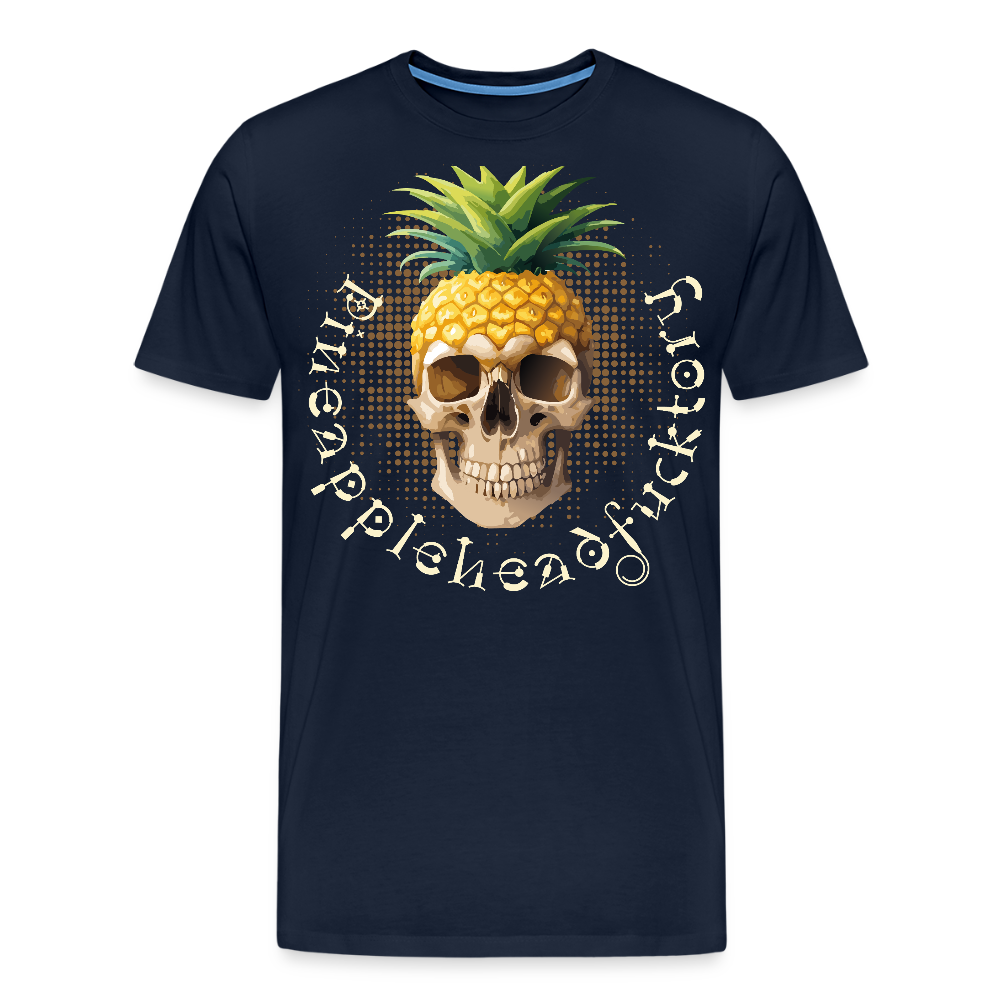 Männer Premium T-Shirt mit PINEAPPLEHEAD SKULL PRINT - Navy