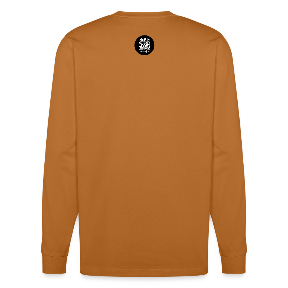 Unisex Bio-Langarmshirt mit FEUERHERZ LILA PRINT - Herbstorange