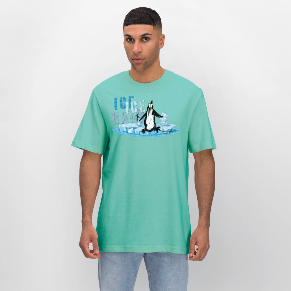 Unisex Bio-T-Shirt mit ICE ICE BABY PINGUIN PRINT - Poolblau