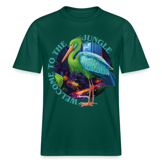 Relaxed Fit Unisex Bio-T-Shirt mit WELCOME TO THE JUNGLE PRINT Vorderseite - Forest