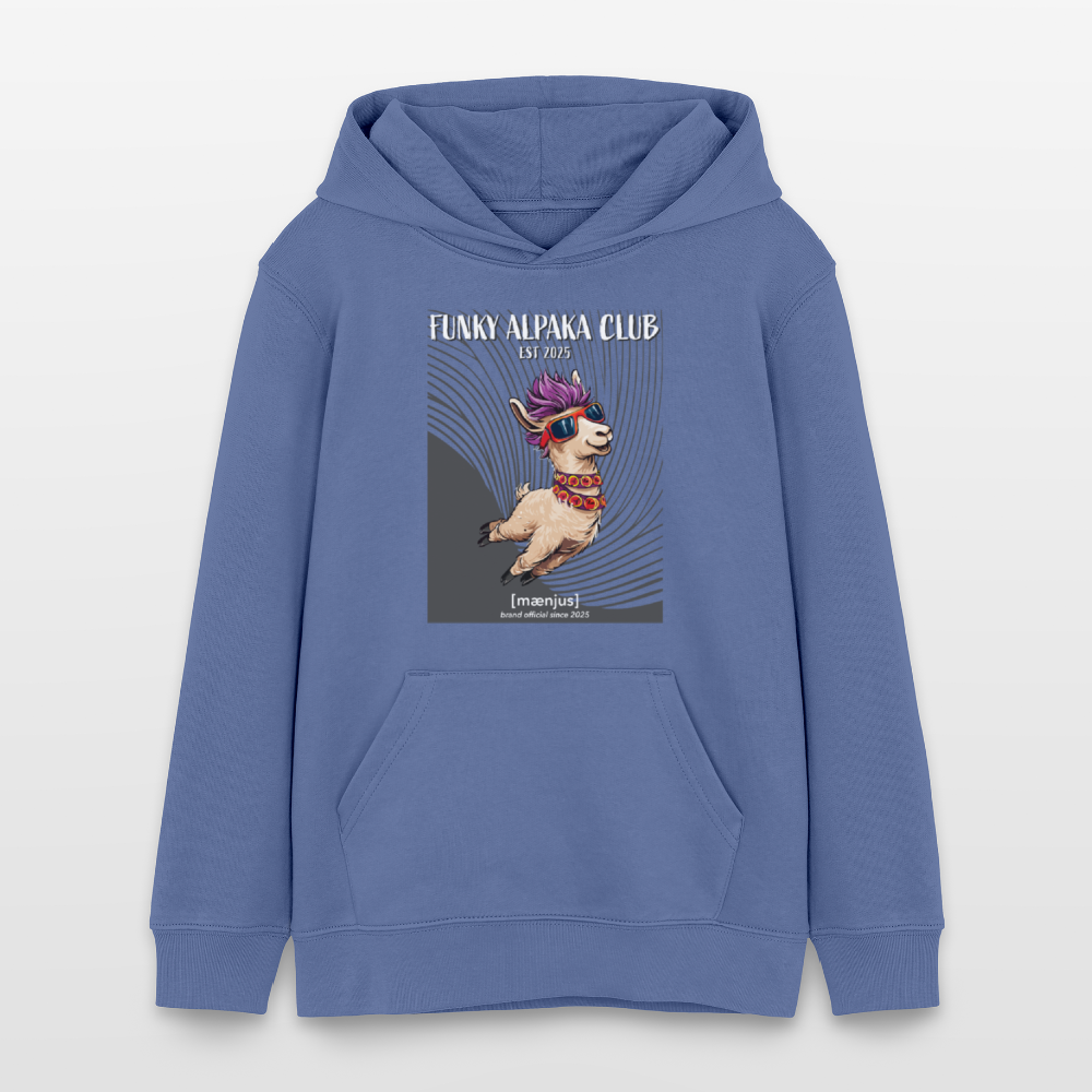 MNJS TEENS Bio-Hoodie mit FUNKY ALPAKA CLUB PRINT - Blau