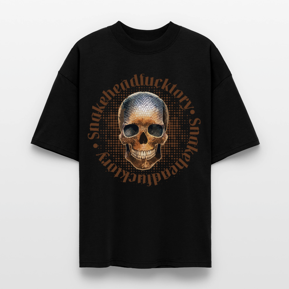 Oversized Unisex T-Shirt mit SNAKEHEAD SKULL PRINT - Schwarz