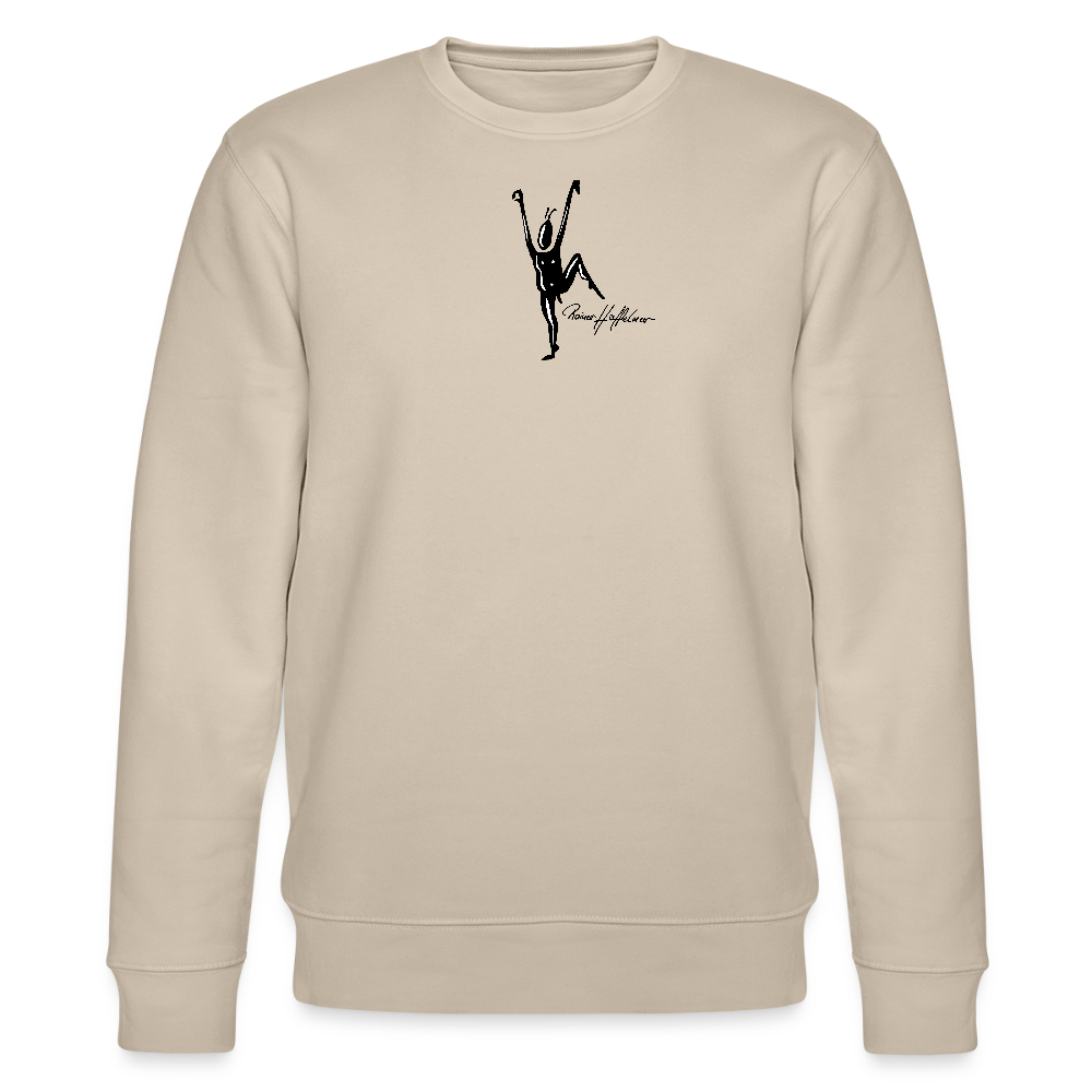 Unisex Bio-Sweatshirt mit TUSCHEMÄNNCHEN PRINT - Beige