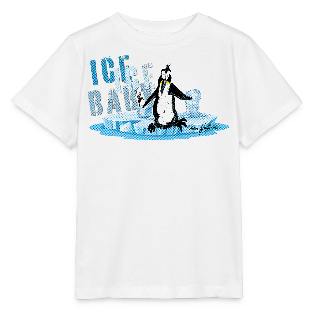 MNJS KIDS Bio T-Shirt mit ICE ICE BABY PRINT - Weiß