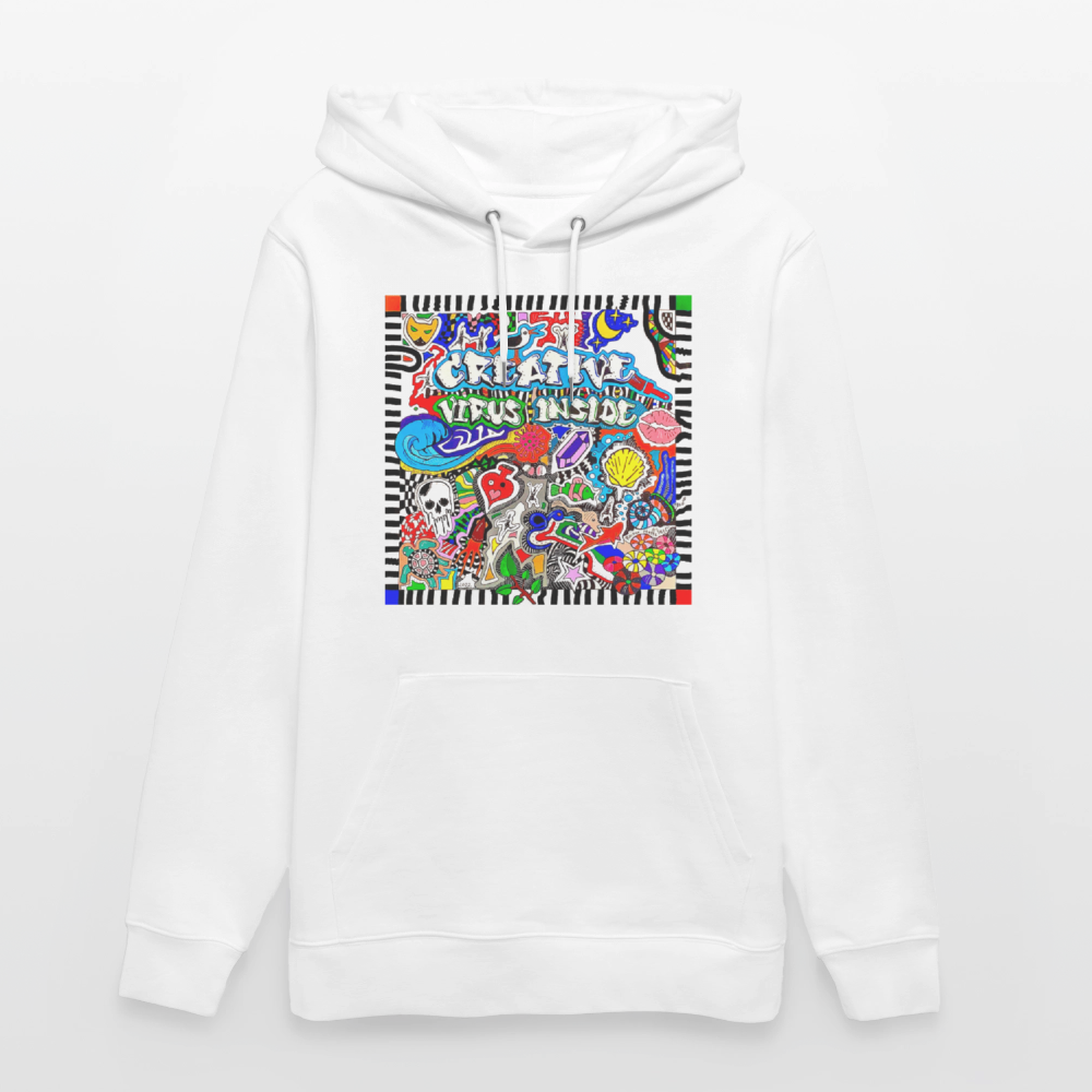 Unisex Bio-Hoodie mit CREATIVE VIRUS INSIDE PRINT - Weiß