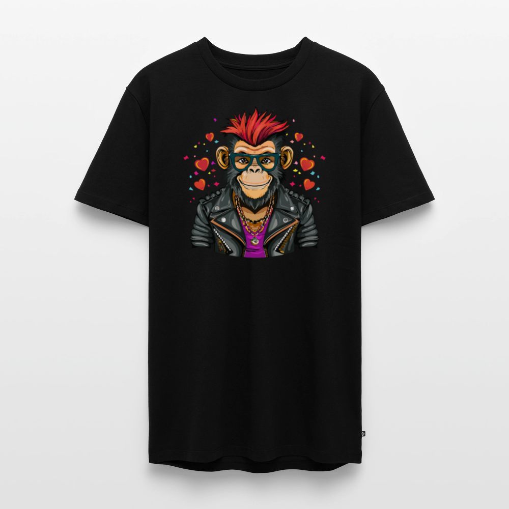 Männer Premium T-Shirt mit MONKEY IN LOVE PRINT - Schwarz