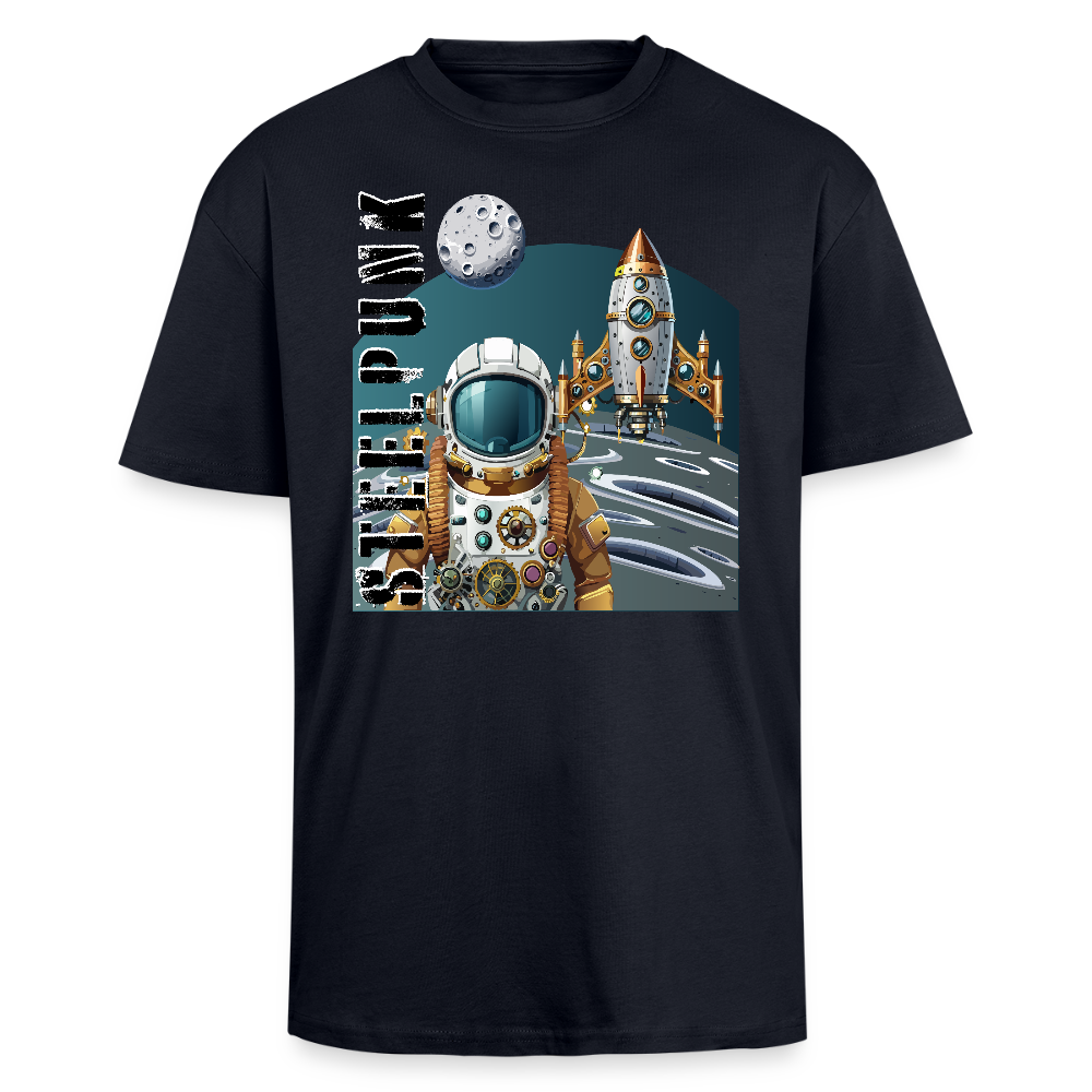 Heavy Oversize T-Shirt mit STEELPUNK PRINT - French Navy