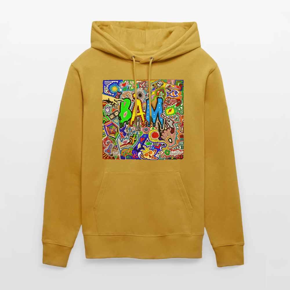 Unisex Bio-Hoodie mit BÄM PRINT - Ocker