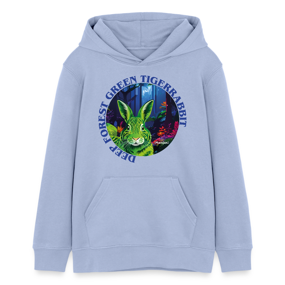 MNJS TEENS Bio-Hoodie mit DEEP FOREST GREEN TIGERRABBIT PRINT - Sky