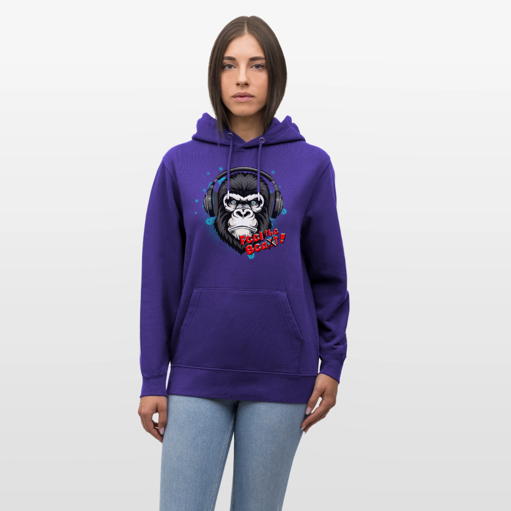 Unisex Hoodie mit FEEL THE BEA(S)T PRINT - Purple Love