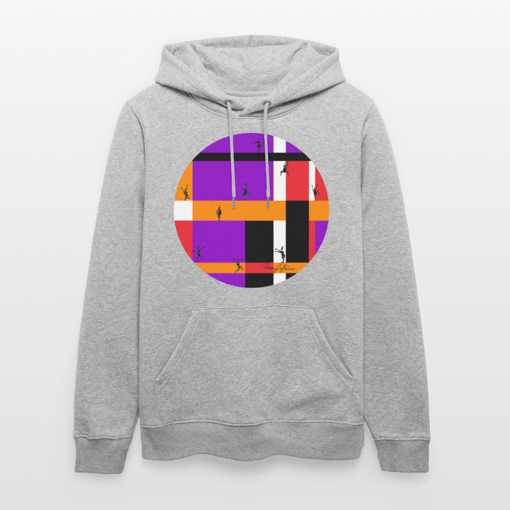 Unisex Bio-Hoodie mit TUSCHEMÄNNCHEN PRINT - Grau meliert