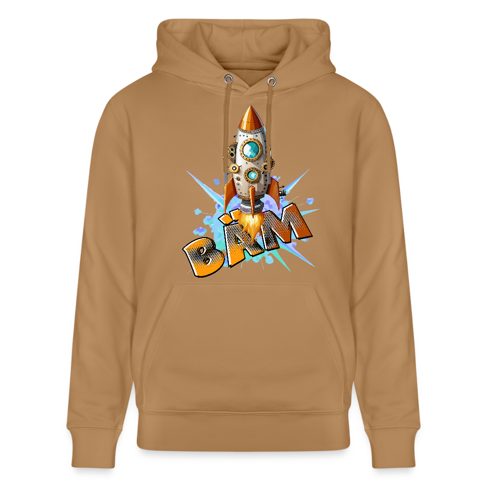 Unisex Hoodie mit RAKETE PRINT - Karamell
