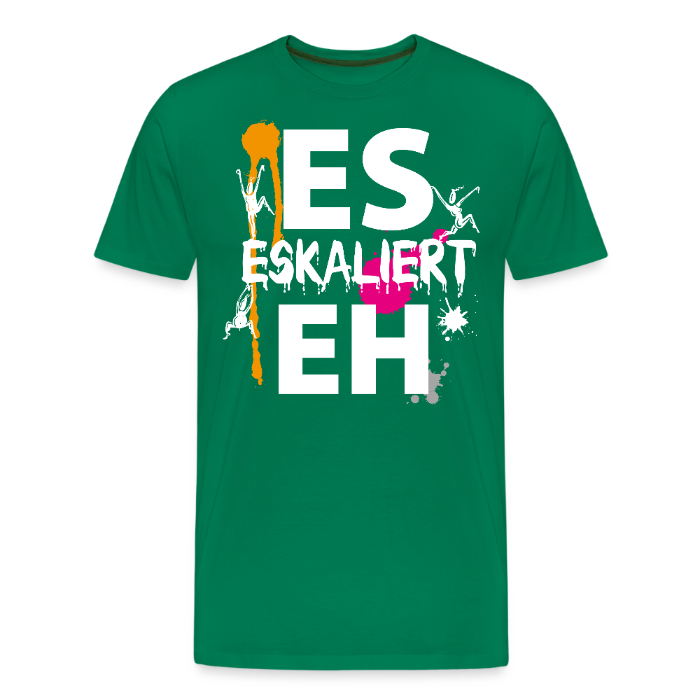 Männer Premium T-Shirt mit ES ESKALIERT EH PRINT - Kelly Green