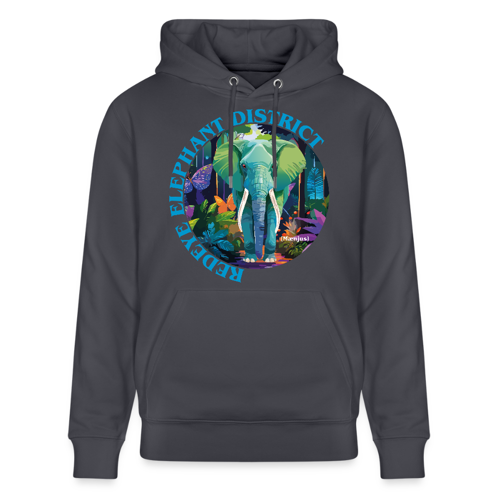 Unisex Bio-Hoodie mit REDEYE ELEPHANT DISTRICT PRINT - Indigoblau
