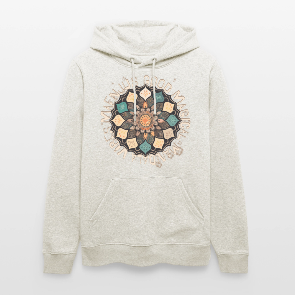 Unisex Bio-Hoodie mit MANDALA VIBES PRINT - Beige meliert