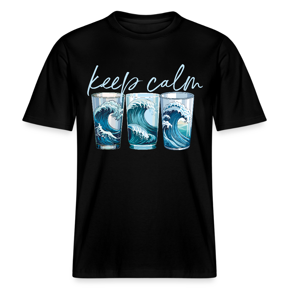 Unisex Bio-T-Shirt mit KEEP CALM PRINT - Schwarz