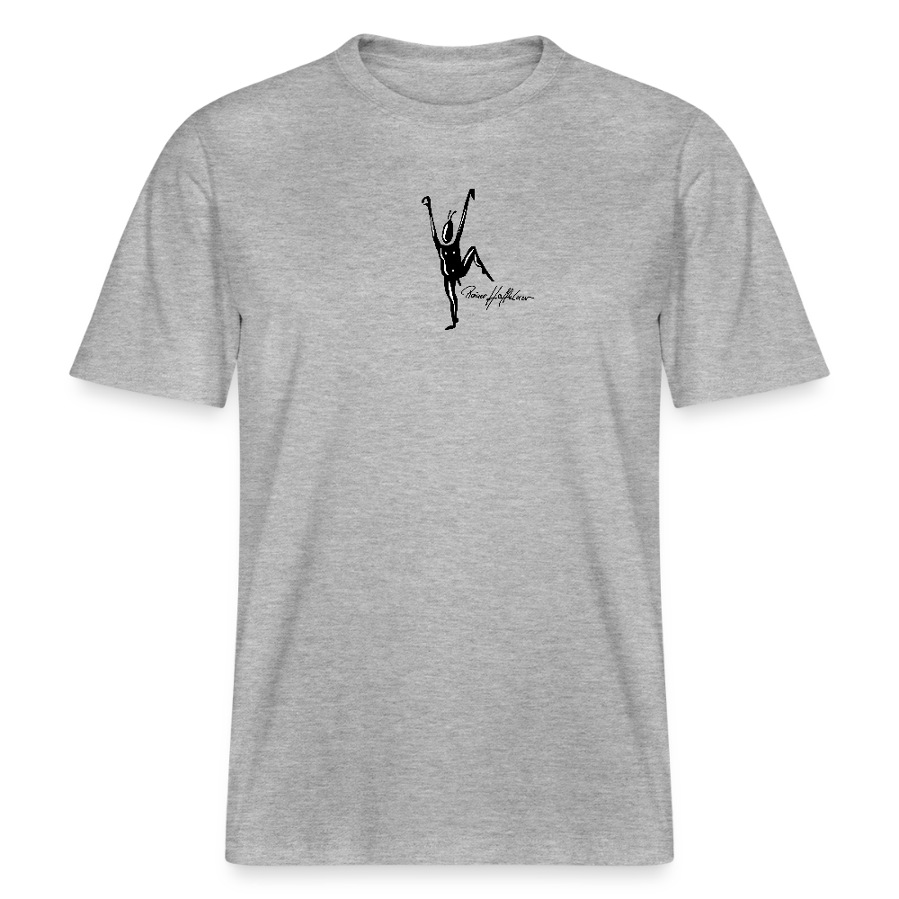 Unisex Bio-T-Shirt mit TUSCHEMÄNNCHEN PRINT - Grau meliert