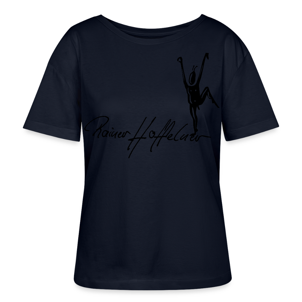 Frauen T-Shirt mit TUSCHEMÄNNCHEN PRINT - Navy