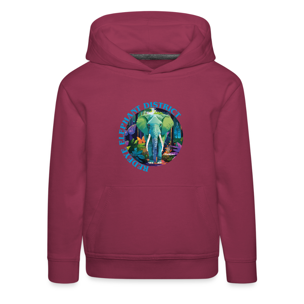 MNJS KIDS Premium Hoodie mit REDEYE ELEPHANT DISTRICT PRINT - Bordeaux