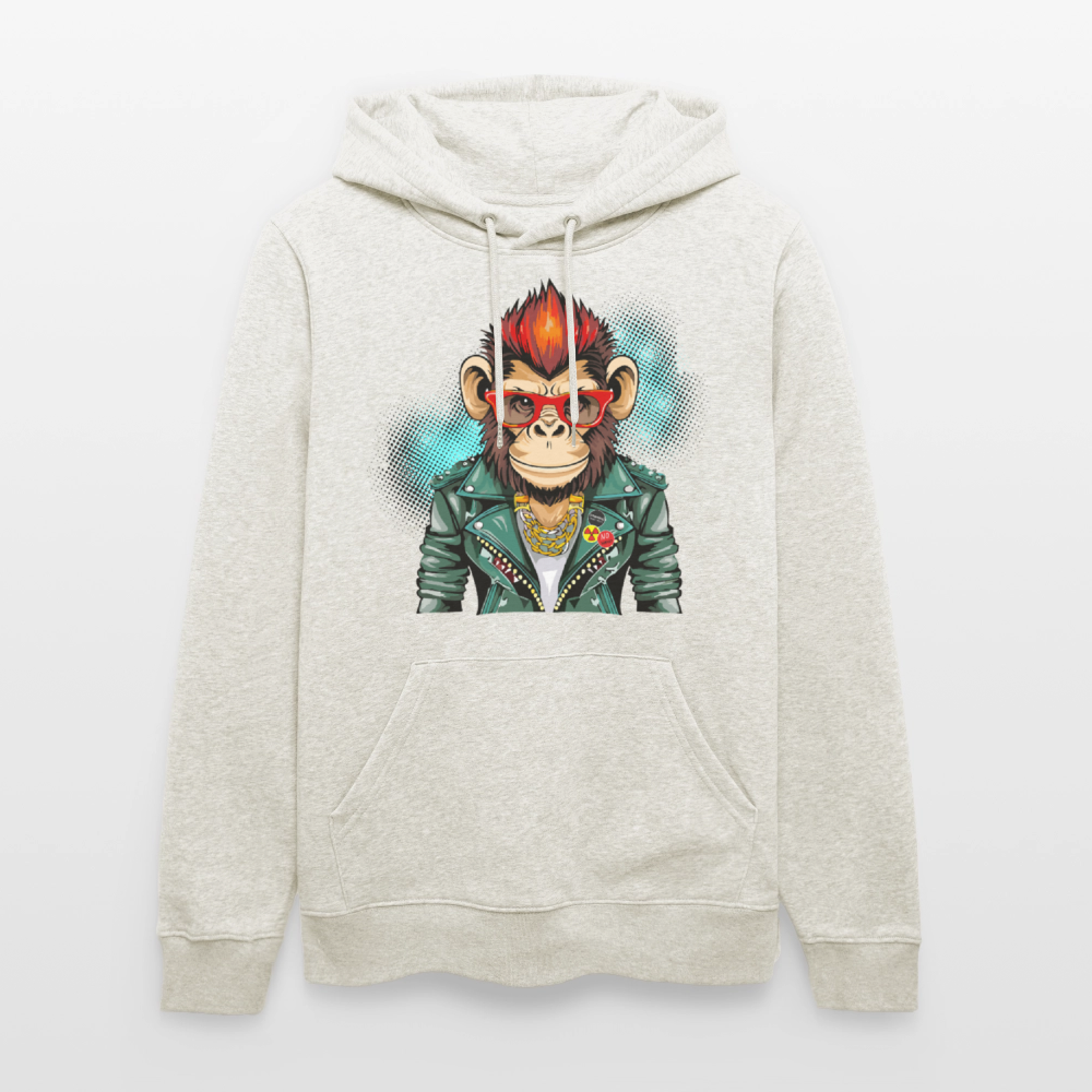 Unisex Hoodie mit MONKEY PRINT - Beige meliert