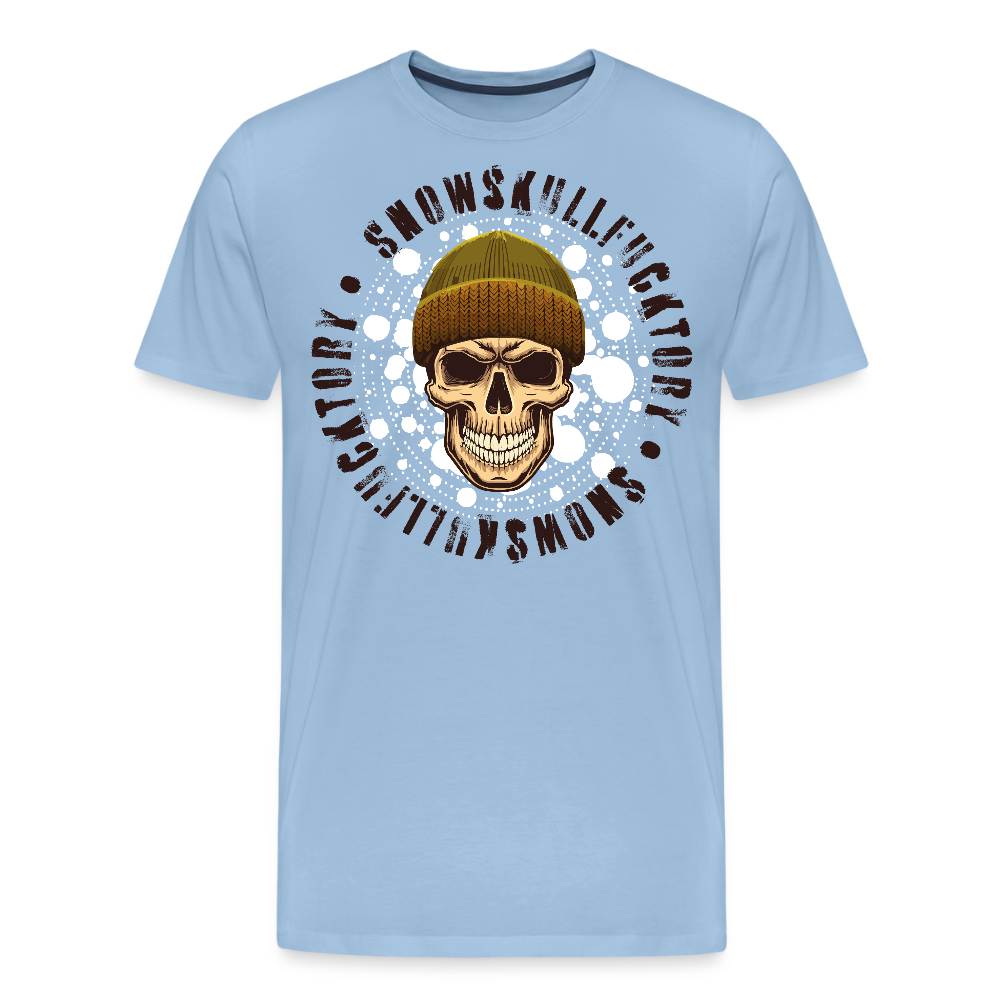 Männer Premium T-Shirt mit SNOWSKULL PRINT - Sky