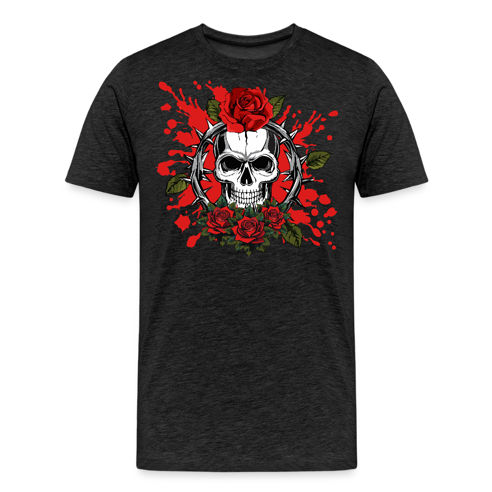Männer Premium T-Shirt mit ROSENSKULL PRINT - Anthrazit