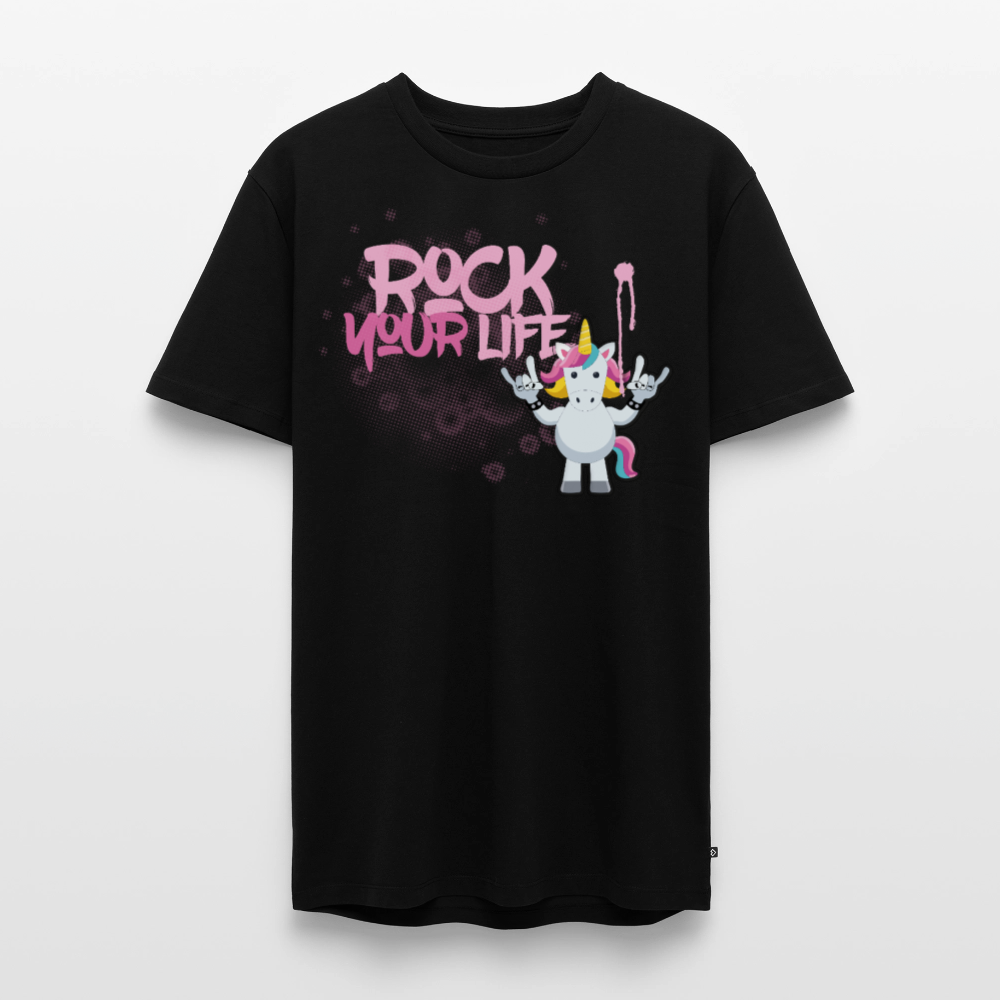 Männer Premium T-Shirt mit ROCK YOUR LIFE PRINT - Schwarz
