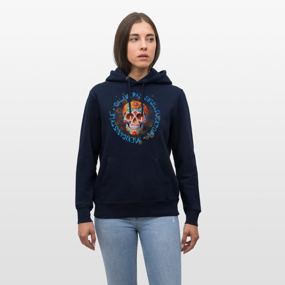 Unisex Hoodie mit CALAVERAS MEXICANSTYLE PRINT - Navy