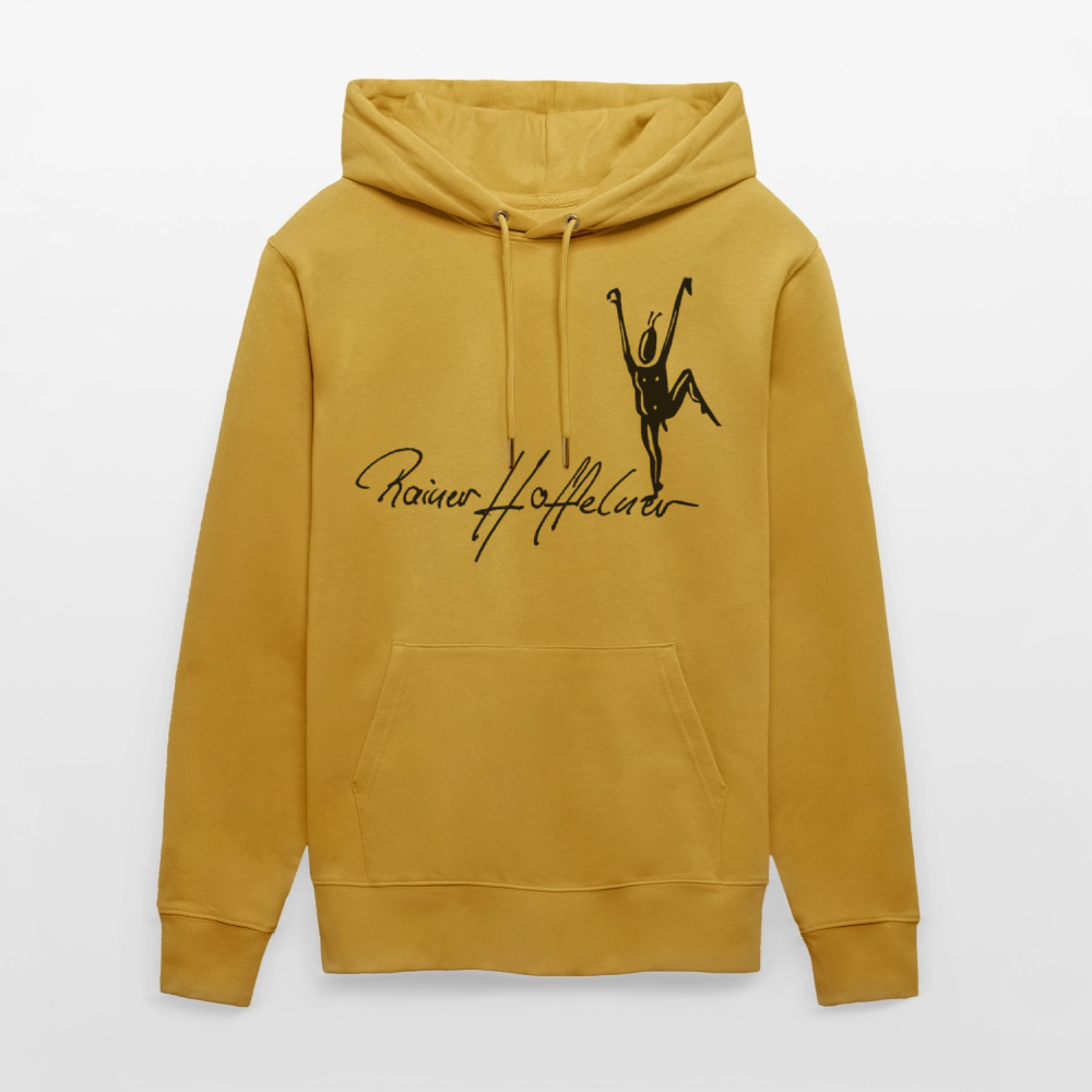 Unisex Bio-Hoodie mit TUSCHEMÄNNCHEN PRINT - Ocker