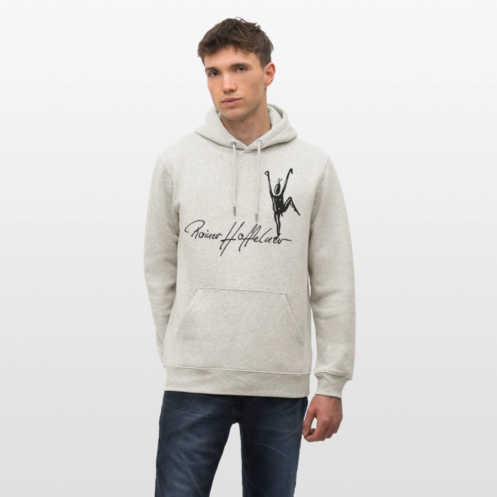 Unisex Bio-Hoodie mit TUSCHEMÄNNCHEN PRINT - Beige meliert