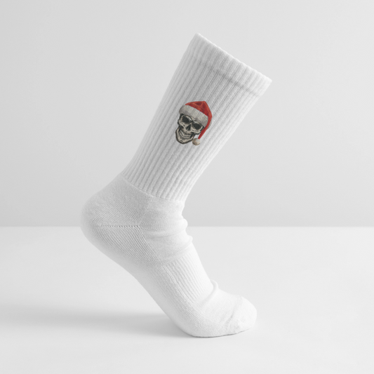 Tennissocken mit SANTASKULL Print - Weiß