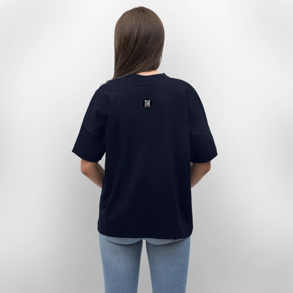 Oversized Unisex Bio T-Shirt mit MNJS CREW no limits PRINT - Navy