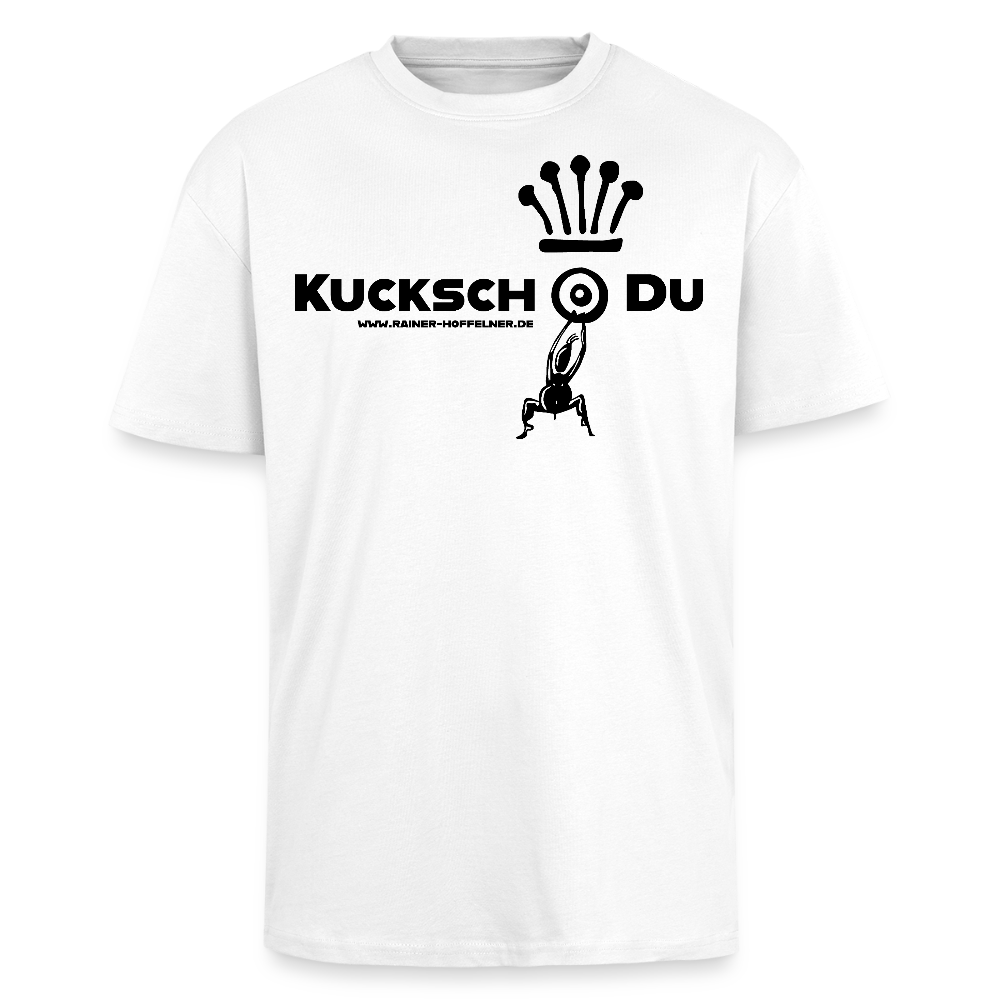 Heavy Oversize T-Shirt mit KUCKSCH DU PRINT - Weiß