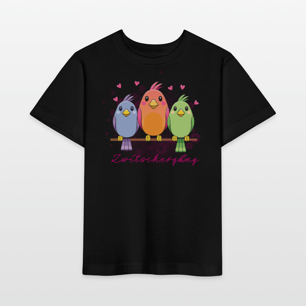 Kinder T-Shirt MINI mit Zwitschergäng Print - Schwarz