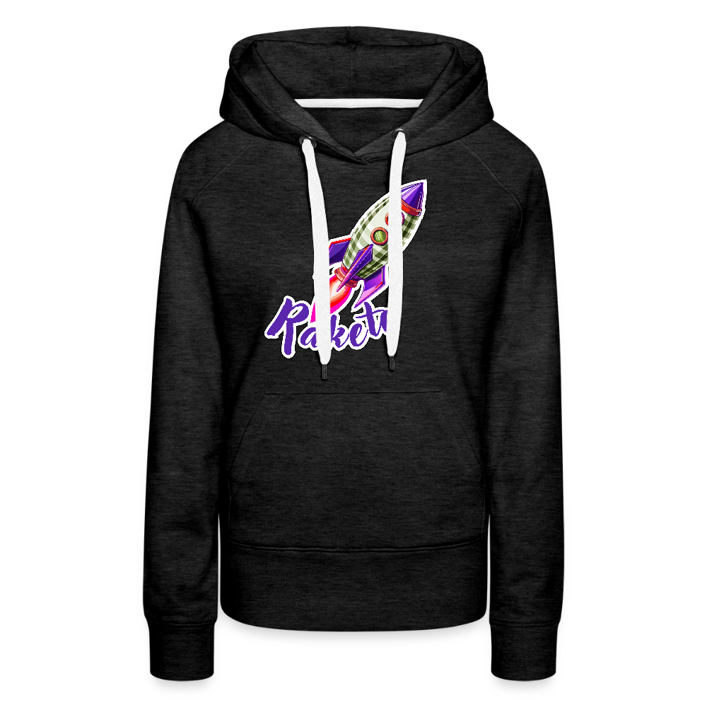 Frauen Premium Hoodie mit RAKETE PRINT - Anthrazit