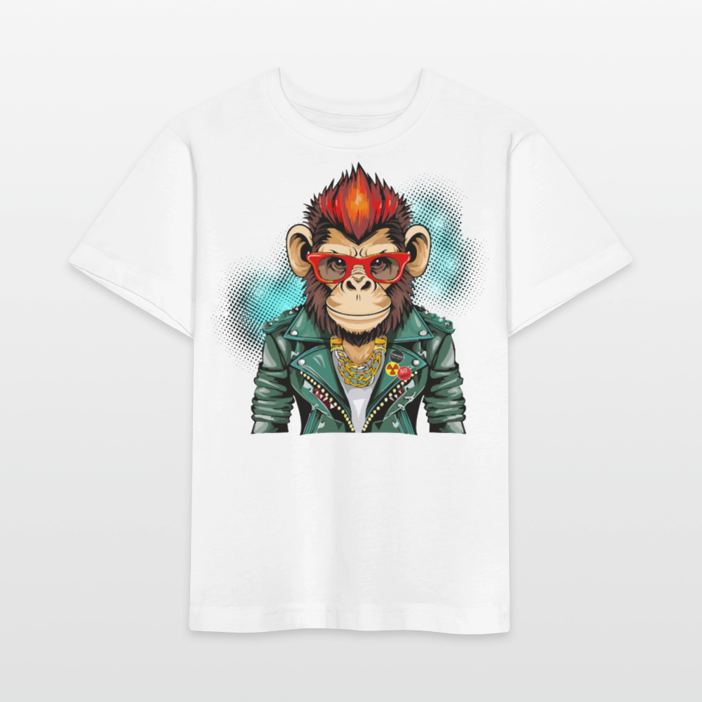 MNJS KIDS Bio T-Shirt mit MONKEY PRINT - Weiß