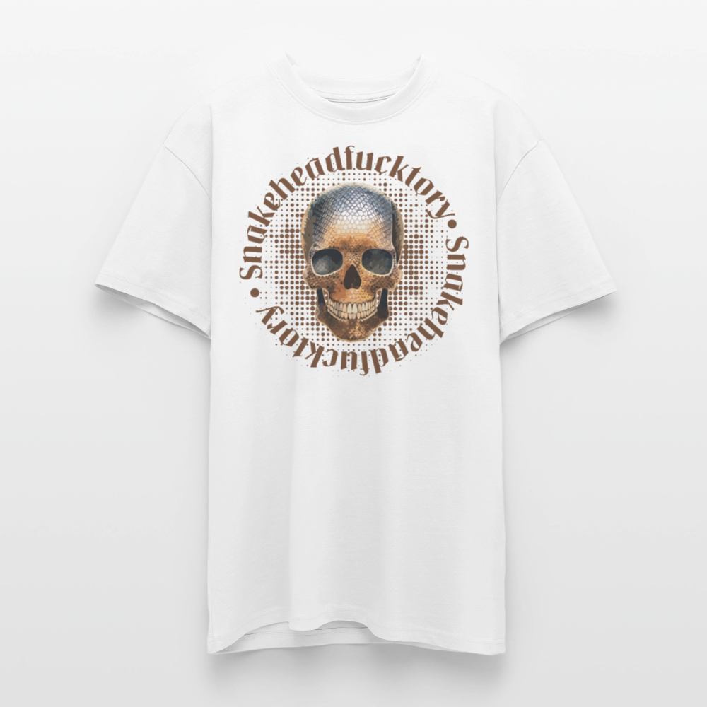 Heavy Oversize T-Shirt mit SNAKEHEAD SKULL PRINT - Weiß