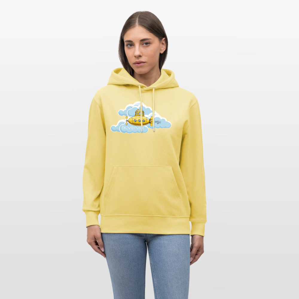 Unisex Bio-Hoodie mit SKYDIVER PRINT - Gelb Viva