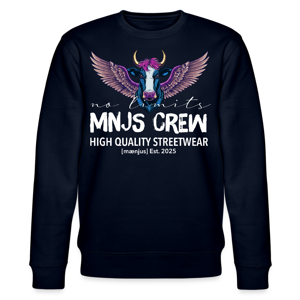 Unisex Bio-Sweatshirt mit MNJS CREW no limits PRINT - Navy