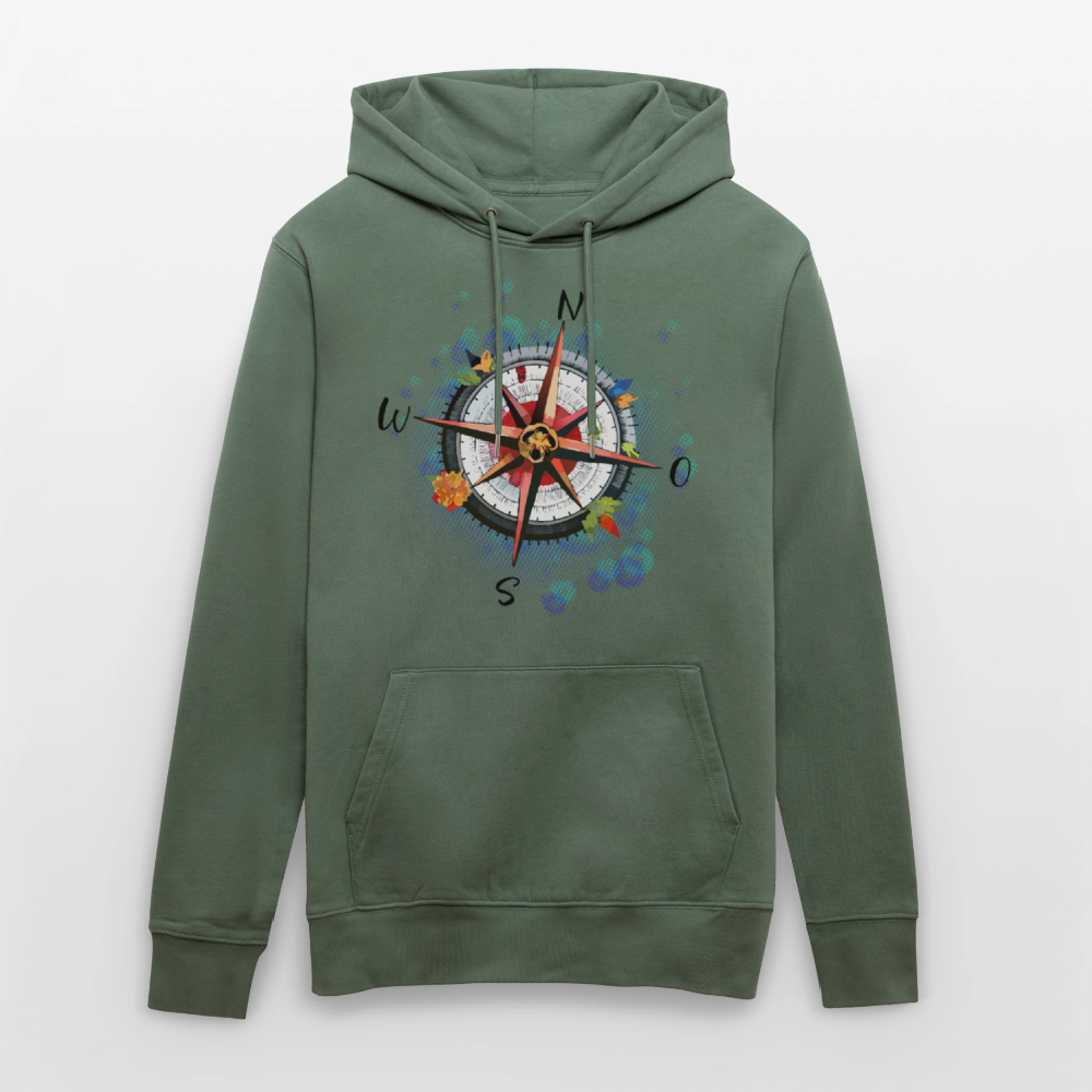 Unisex Hoodie mit WINDROSE PRINT - Tanngrün